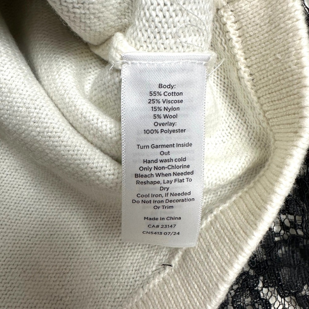NWT Talbots Floral Lace Cardigan Ivory Black S - Picture 10 of 11